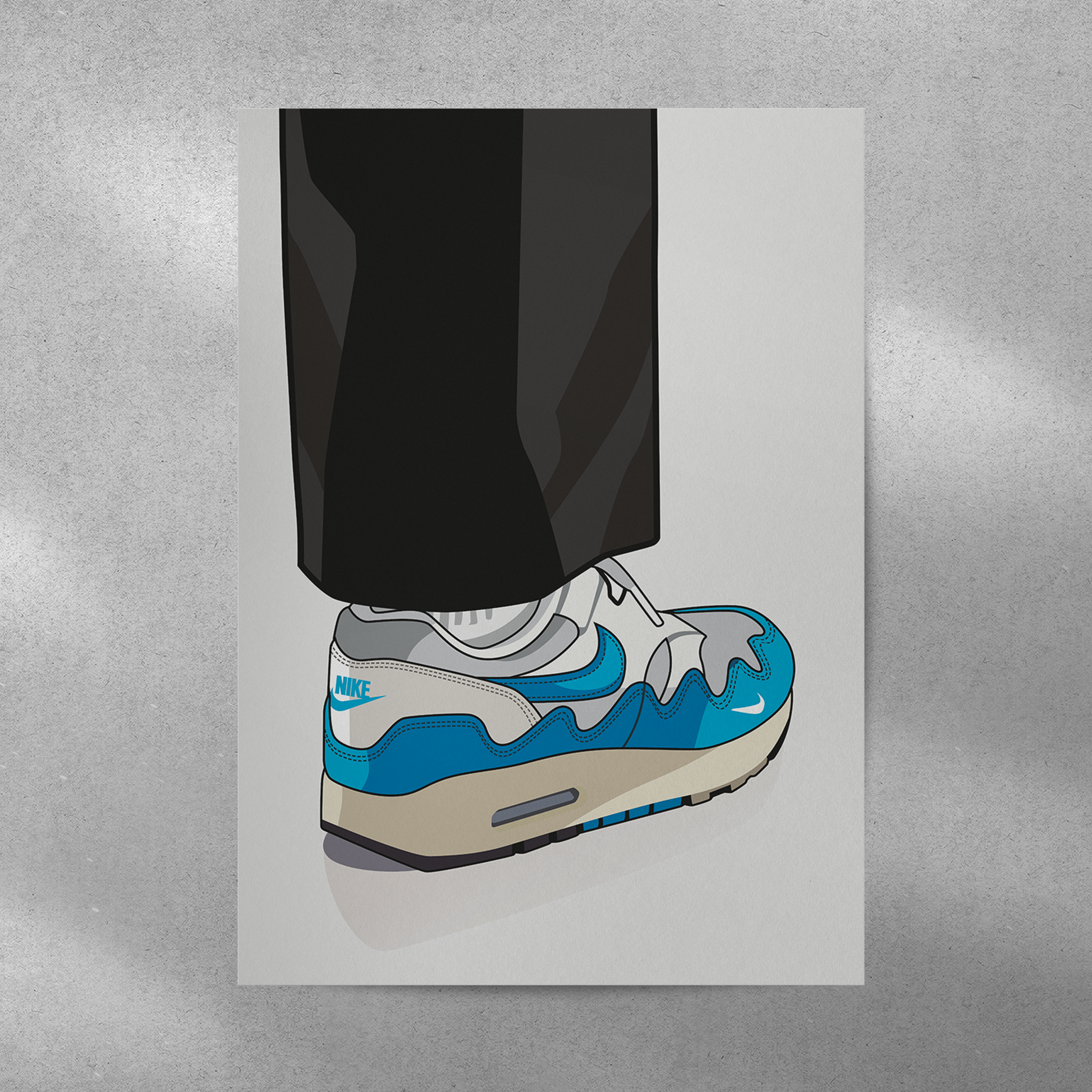 Affiche Airmax Nike x Patta Bleu