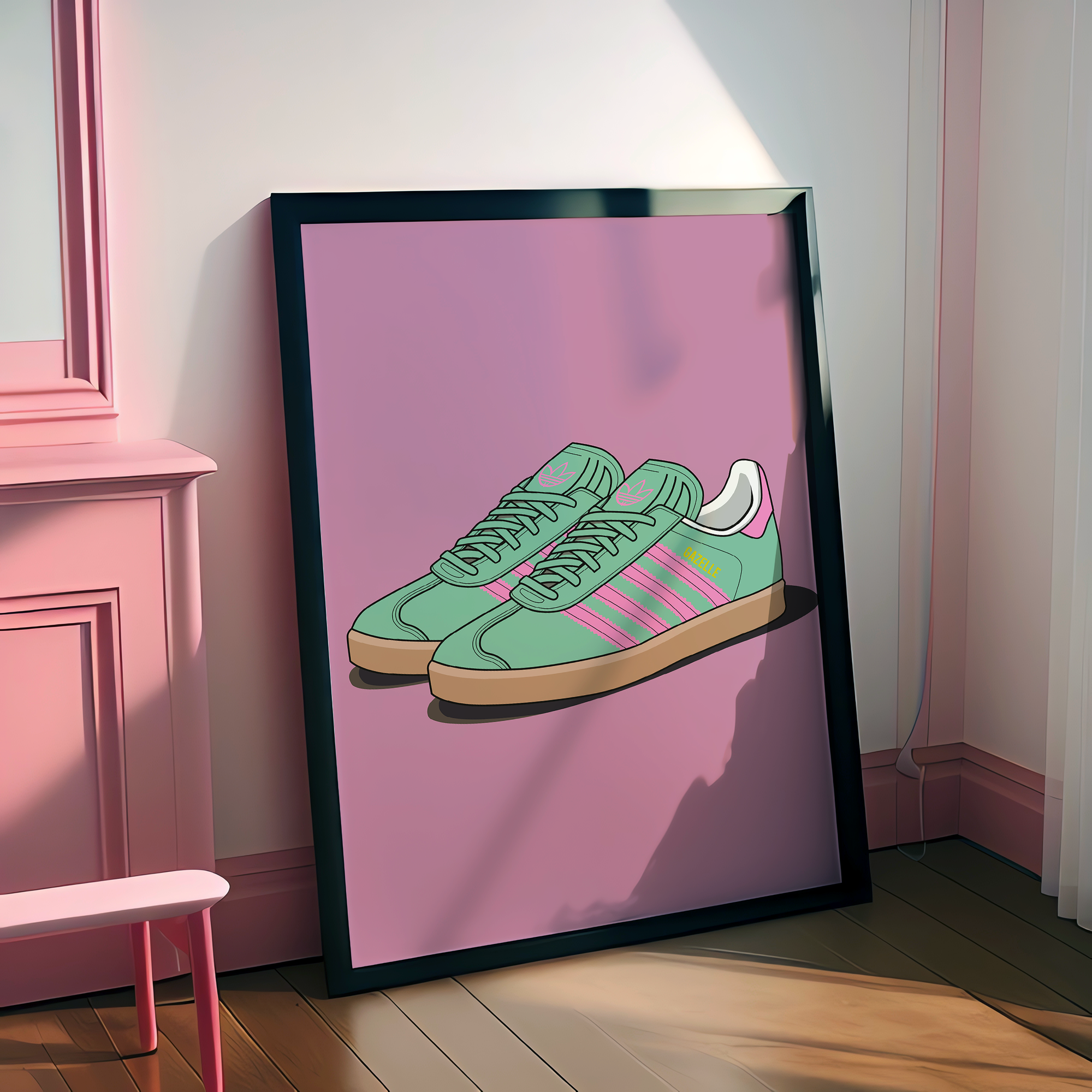 Affiche Gazelle Vert