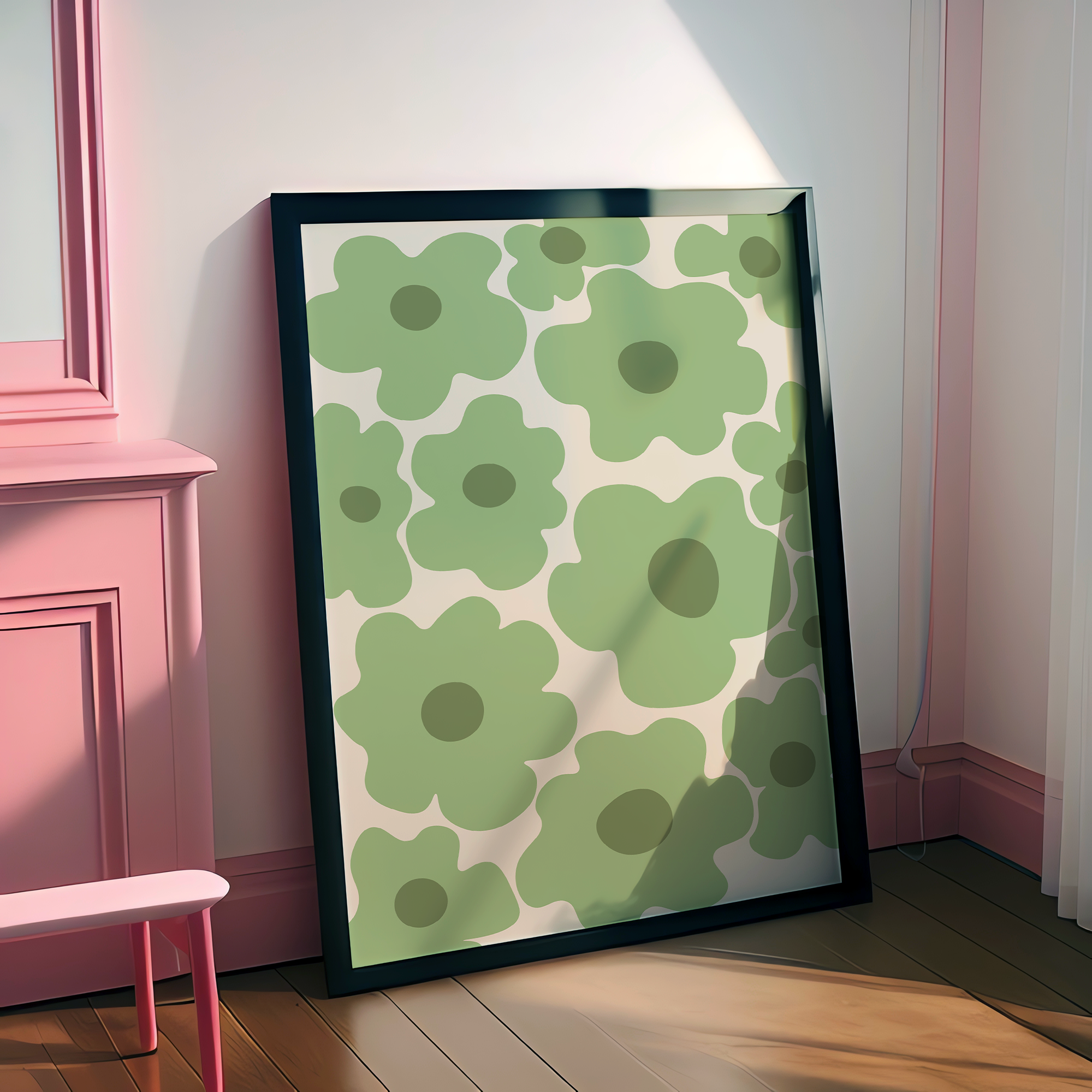 Affiche Green Flowers