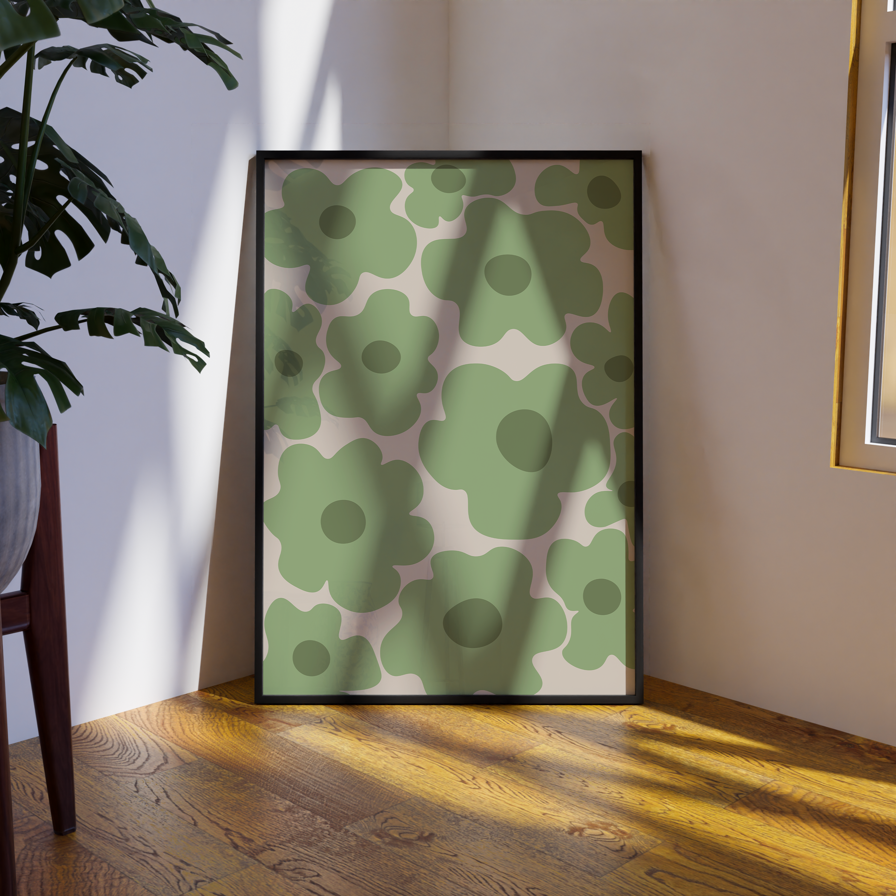 Affiche Green Flowers