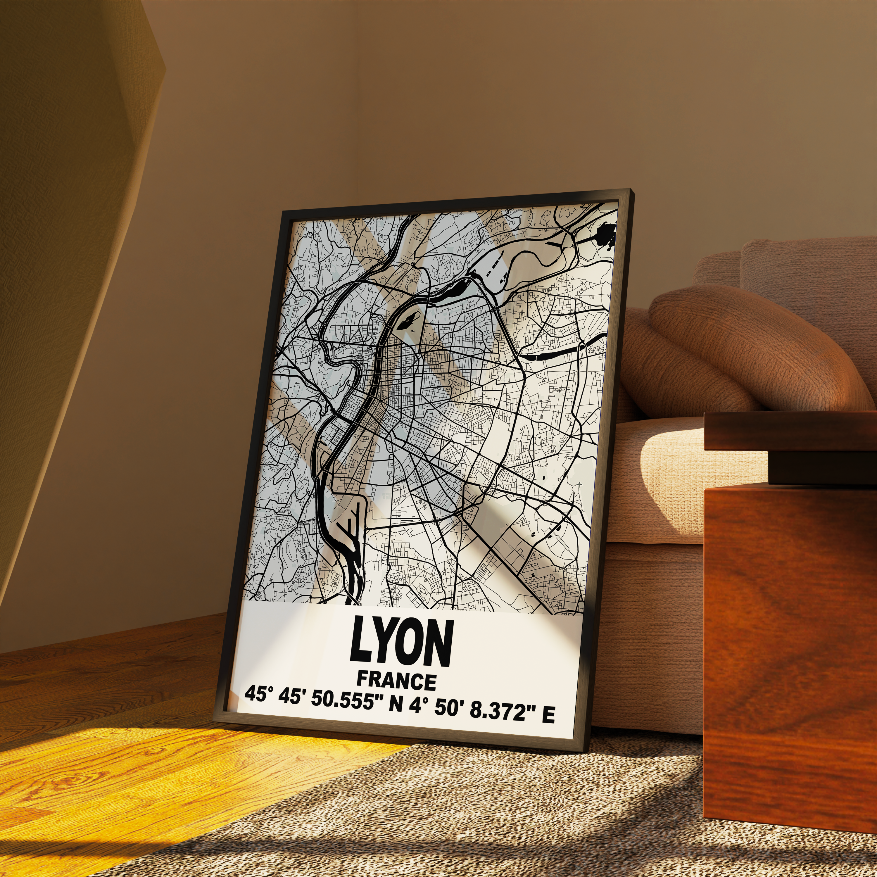 Affiche Carte Lyon