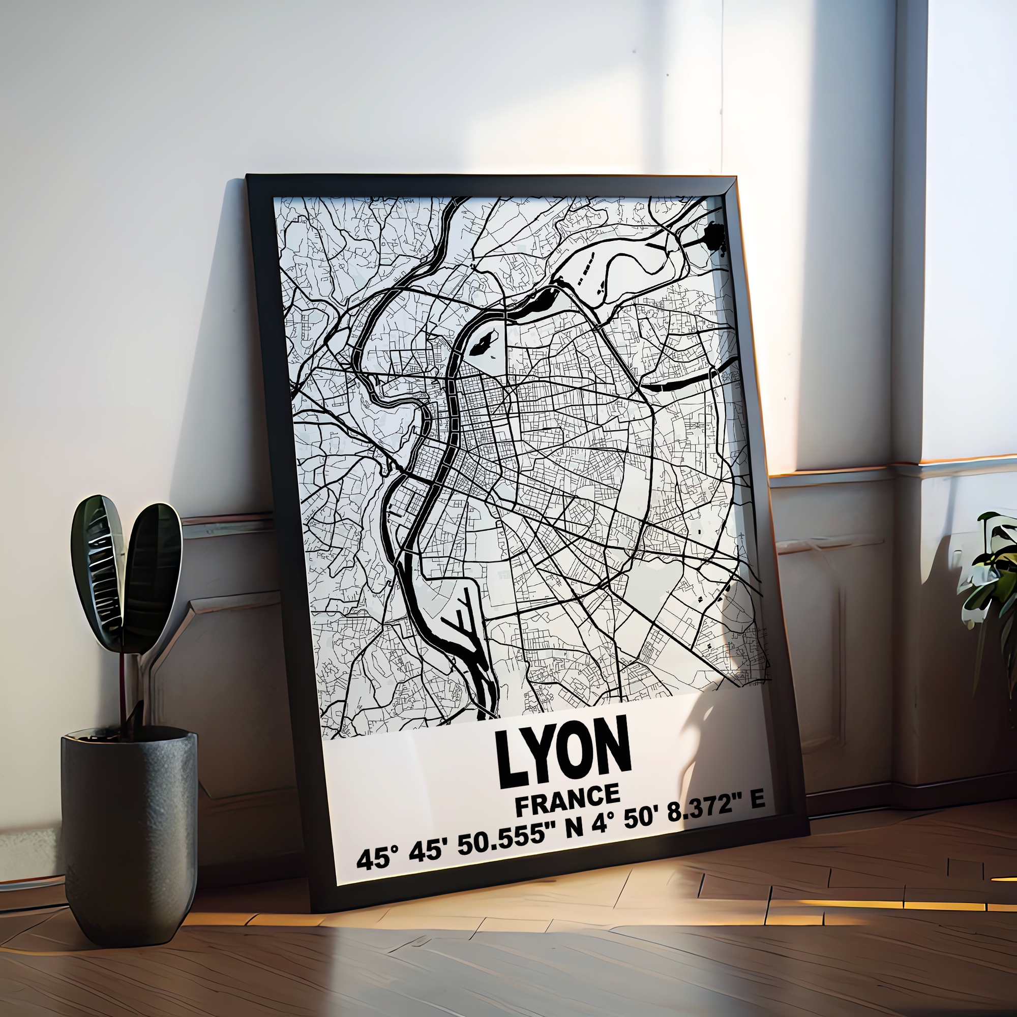 Affiche Carte Lyon