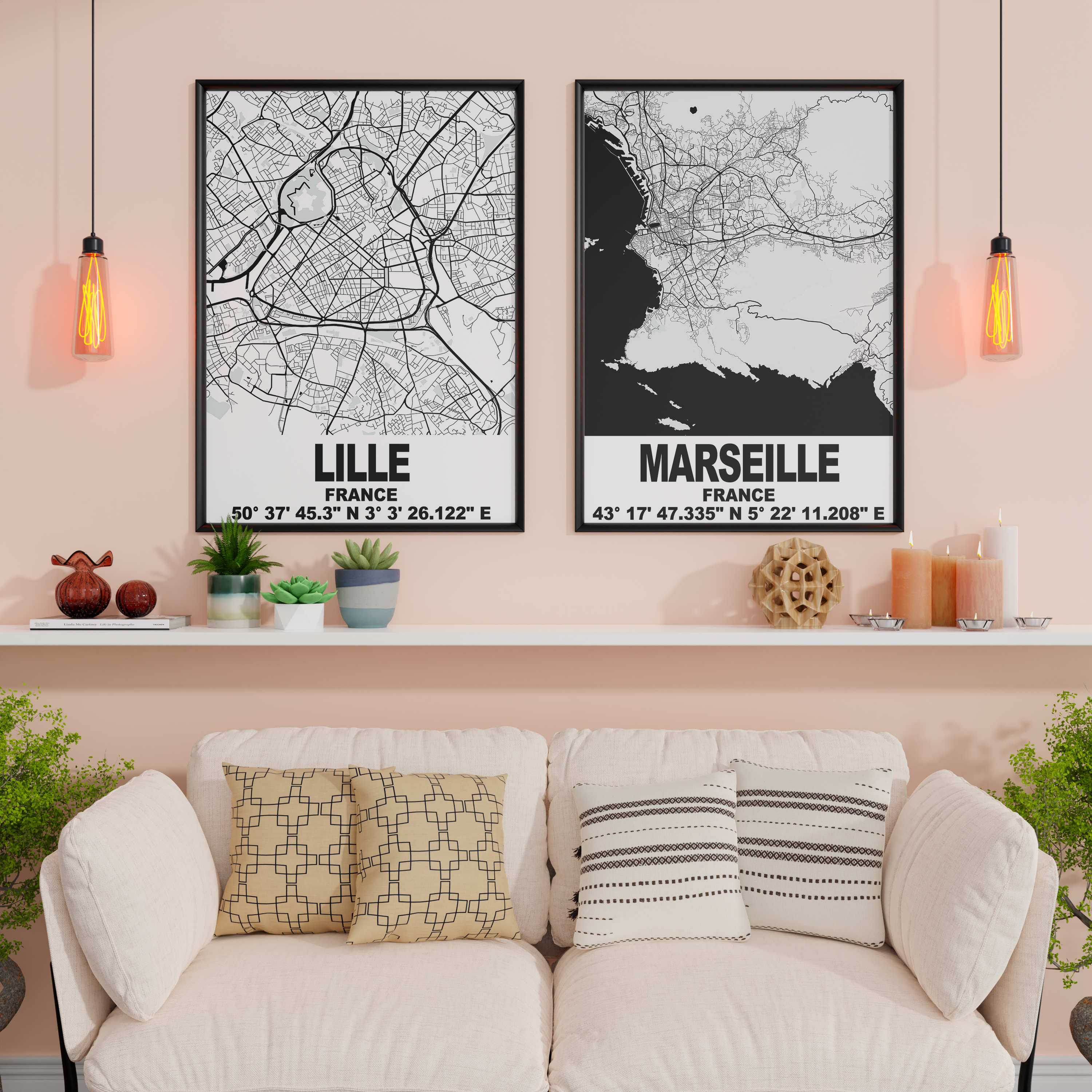 Collection d'affiches "Map" de chez Dizygn