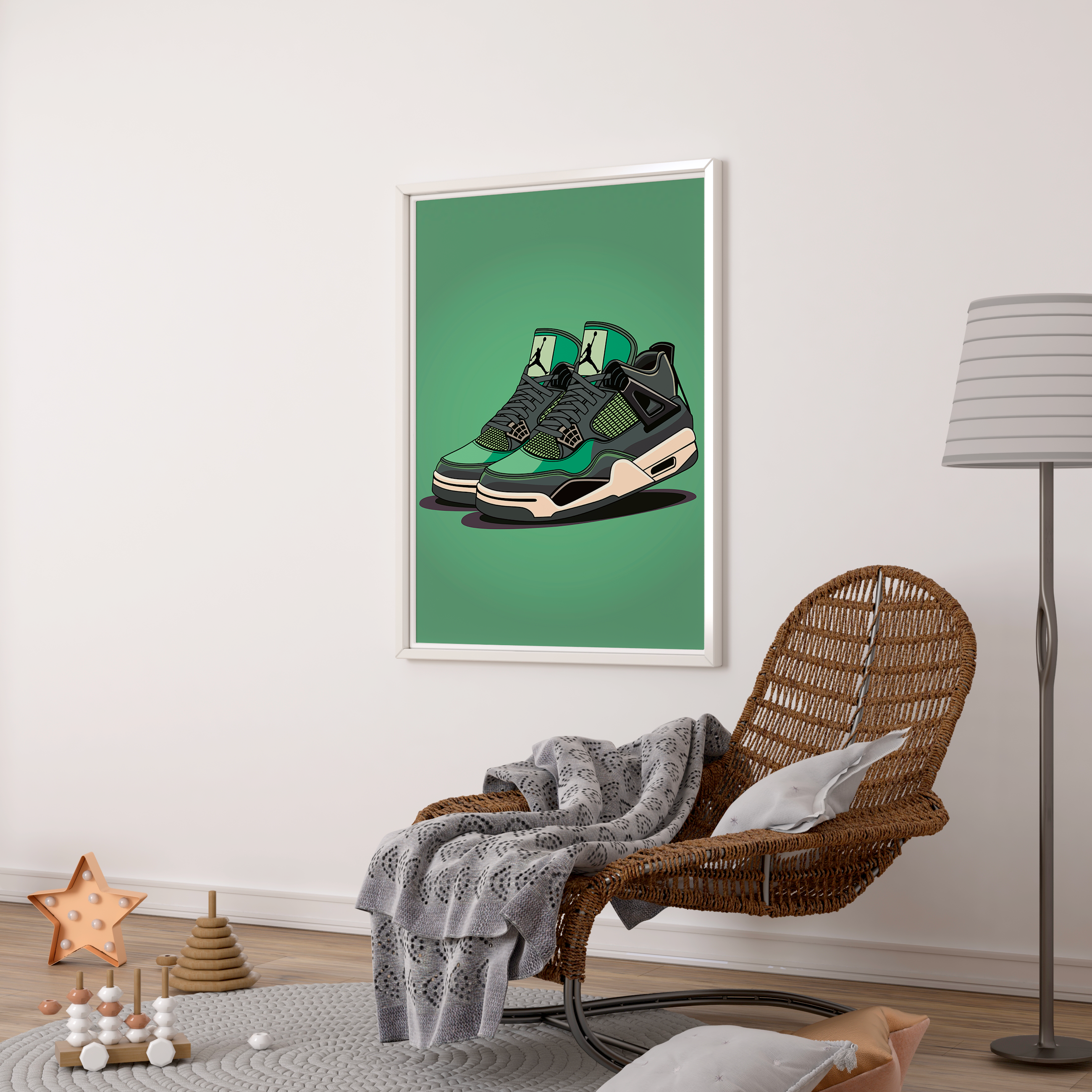 Affiche Air Jordan Vert