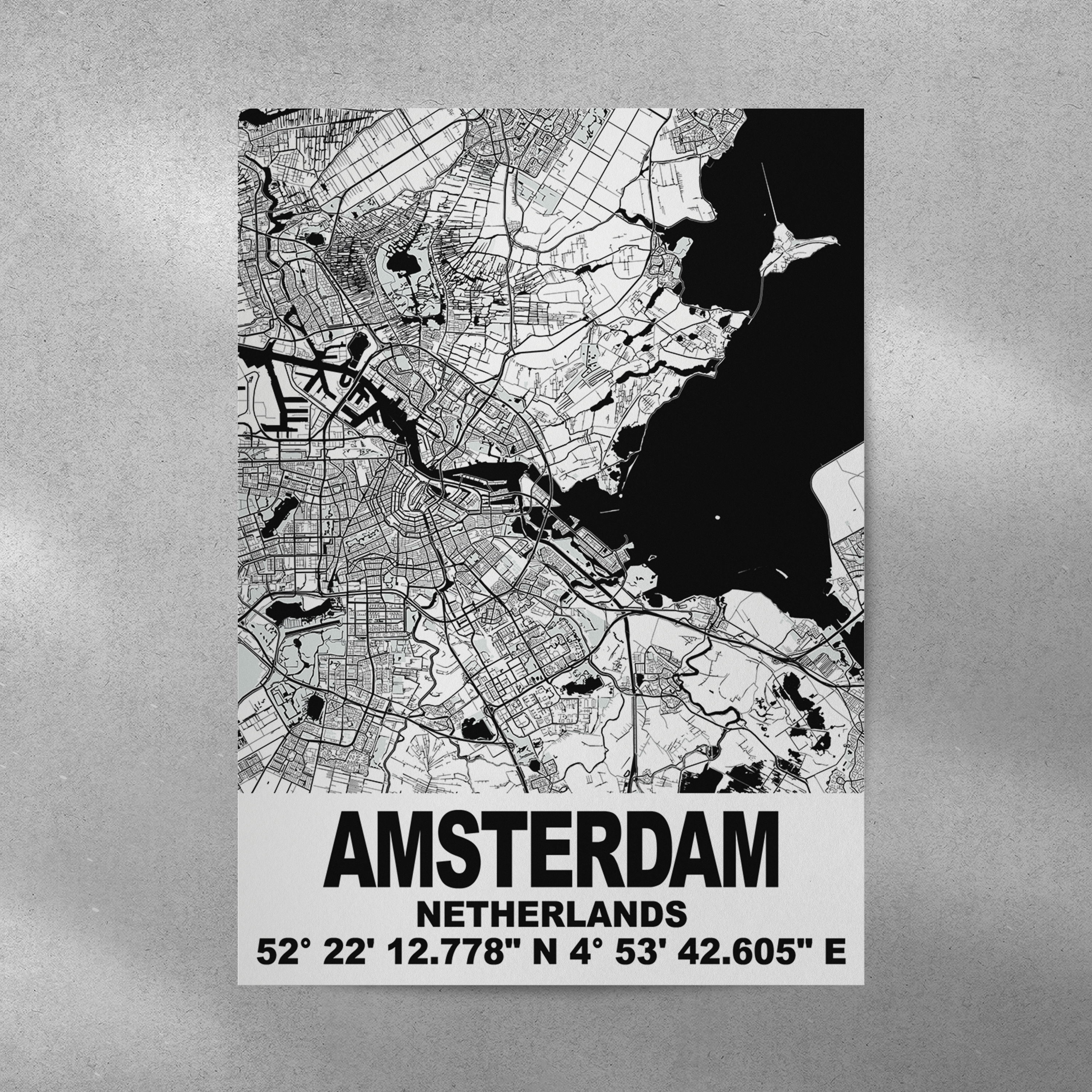 Affiche Carte Amsterdam