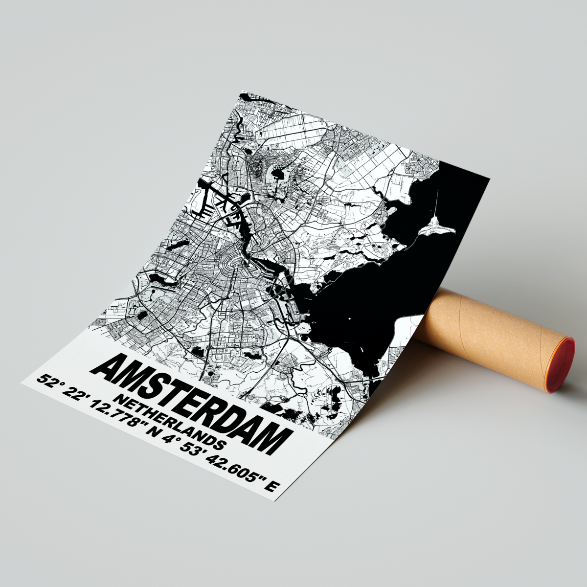 Affiche Carte Amsterdam