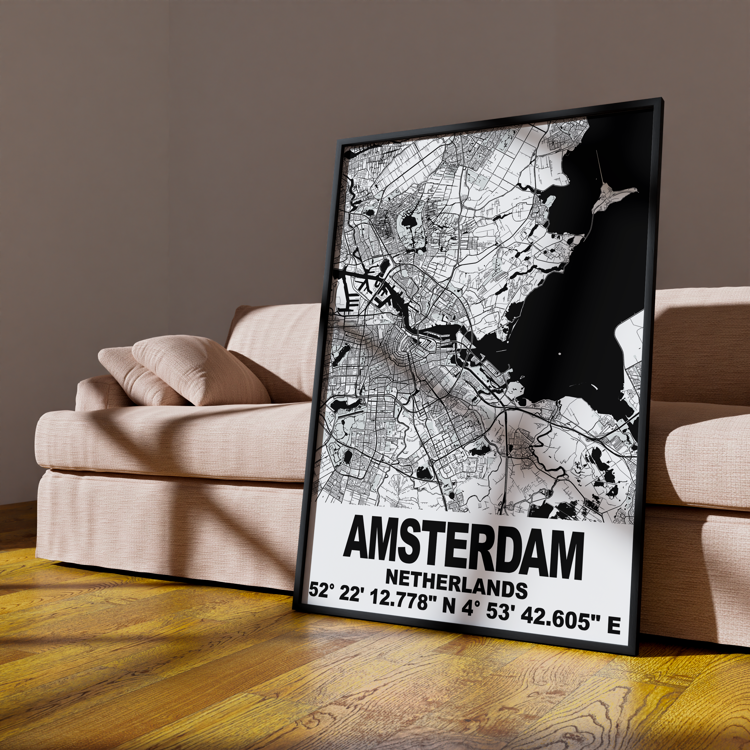Affiche Carte Amsterdam