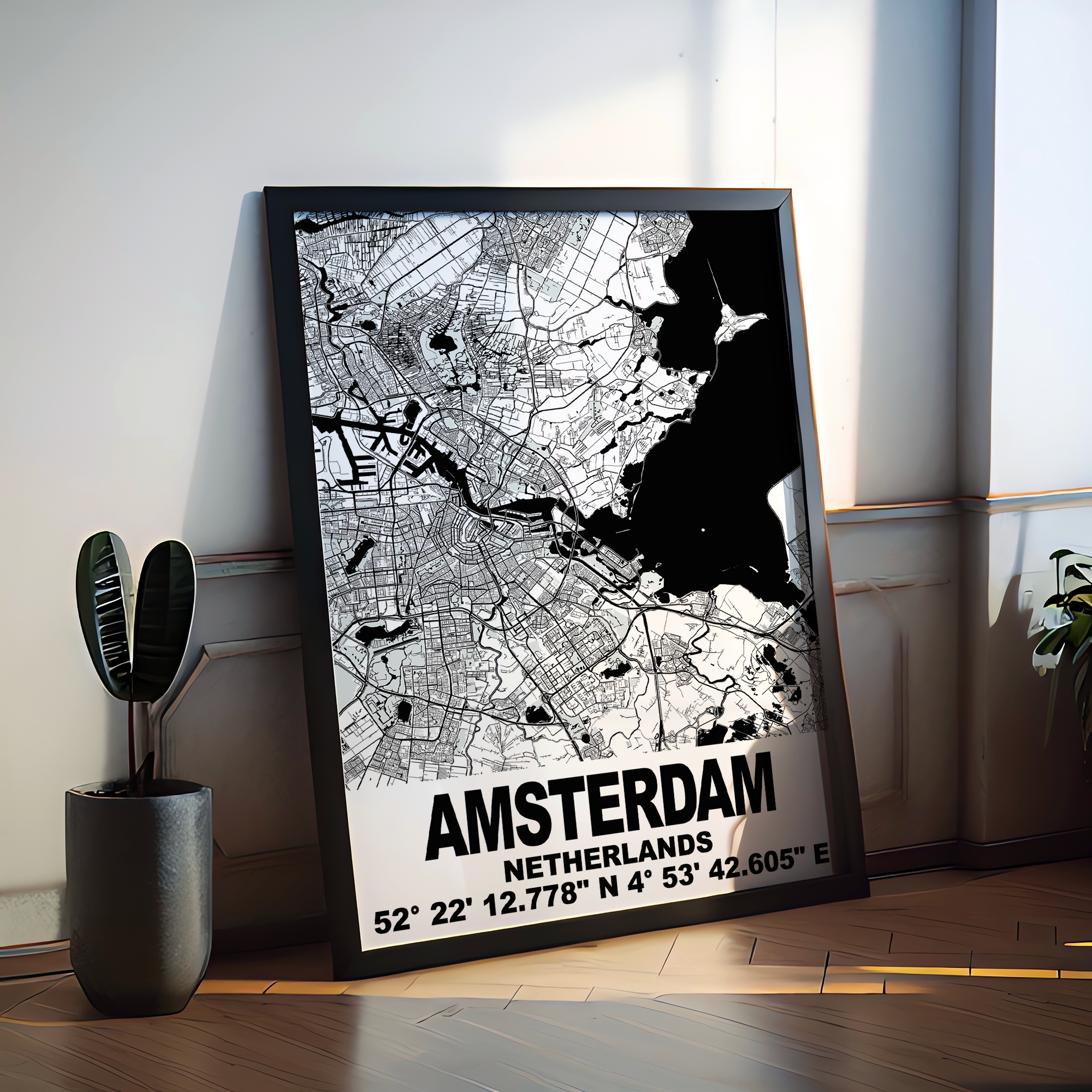 Affiche Carte Amsterdam