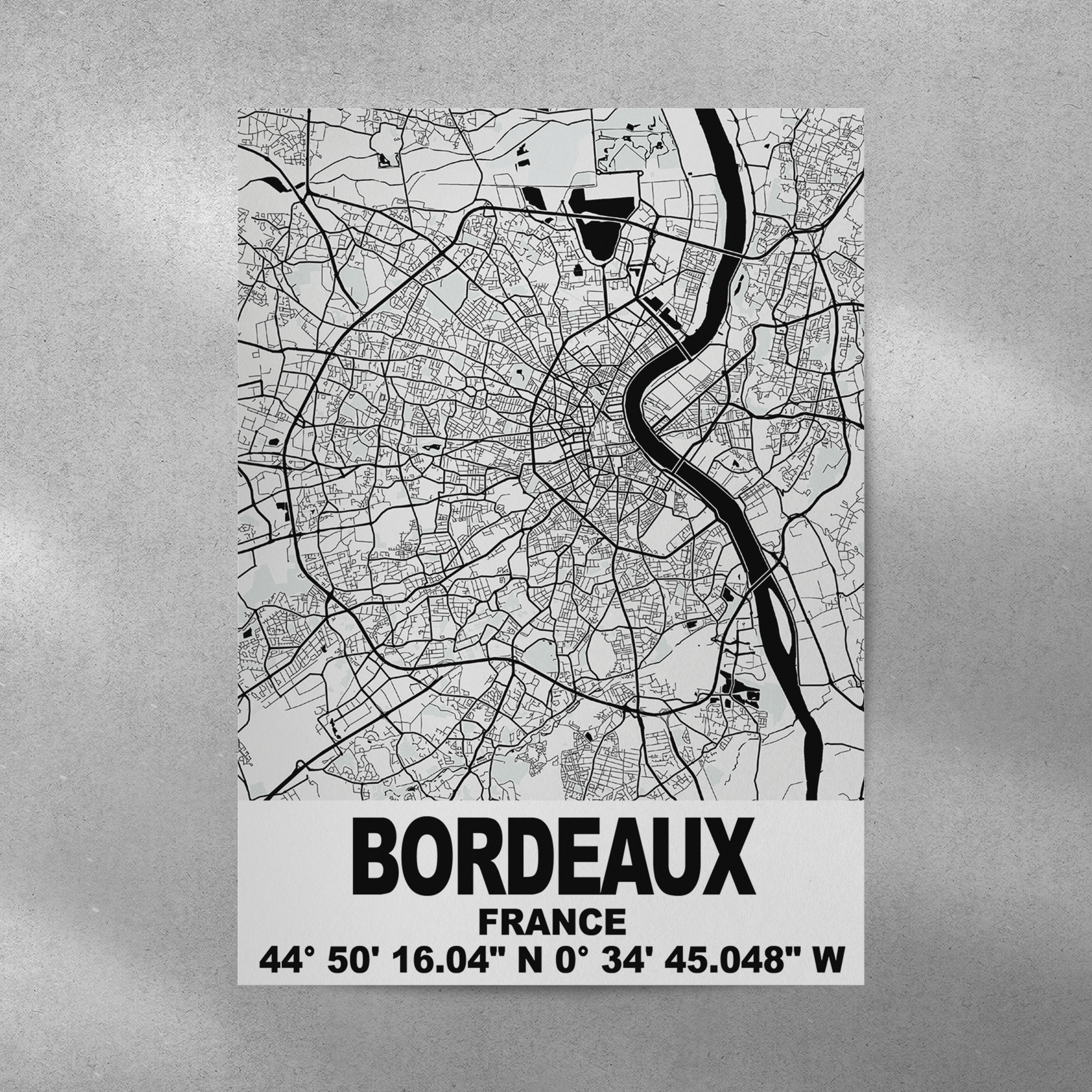 Affiche Carte Bordeaux