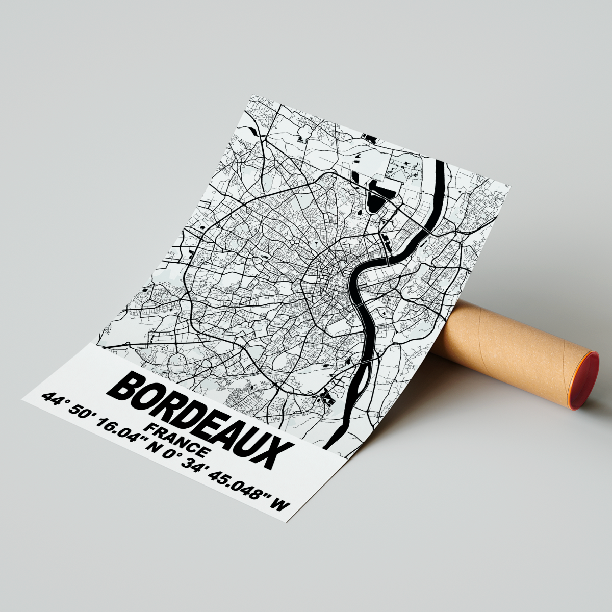 Affiche Carte Bordeaux