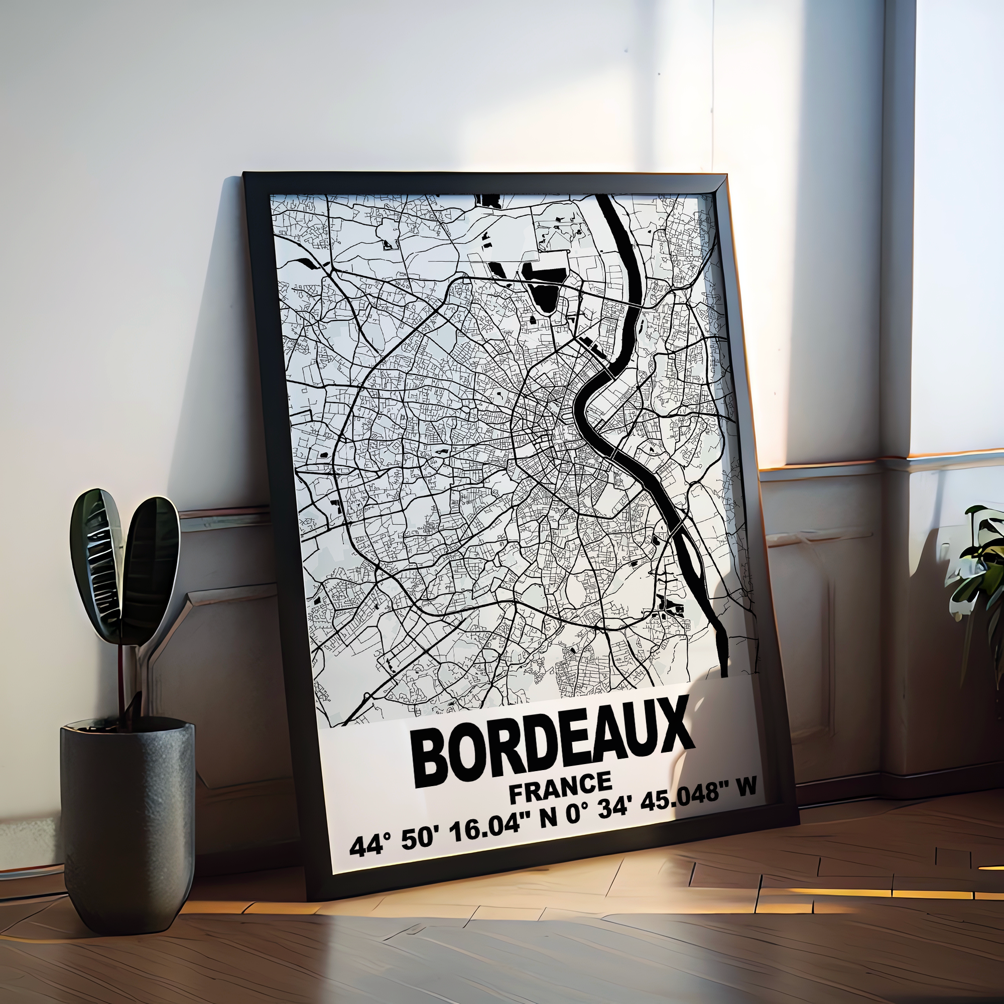 Affiche Carte Bordeaux