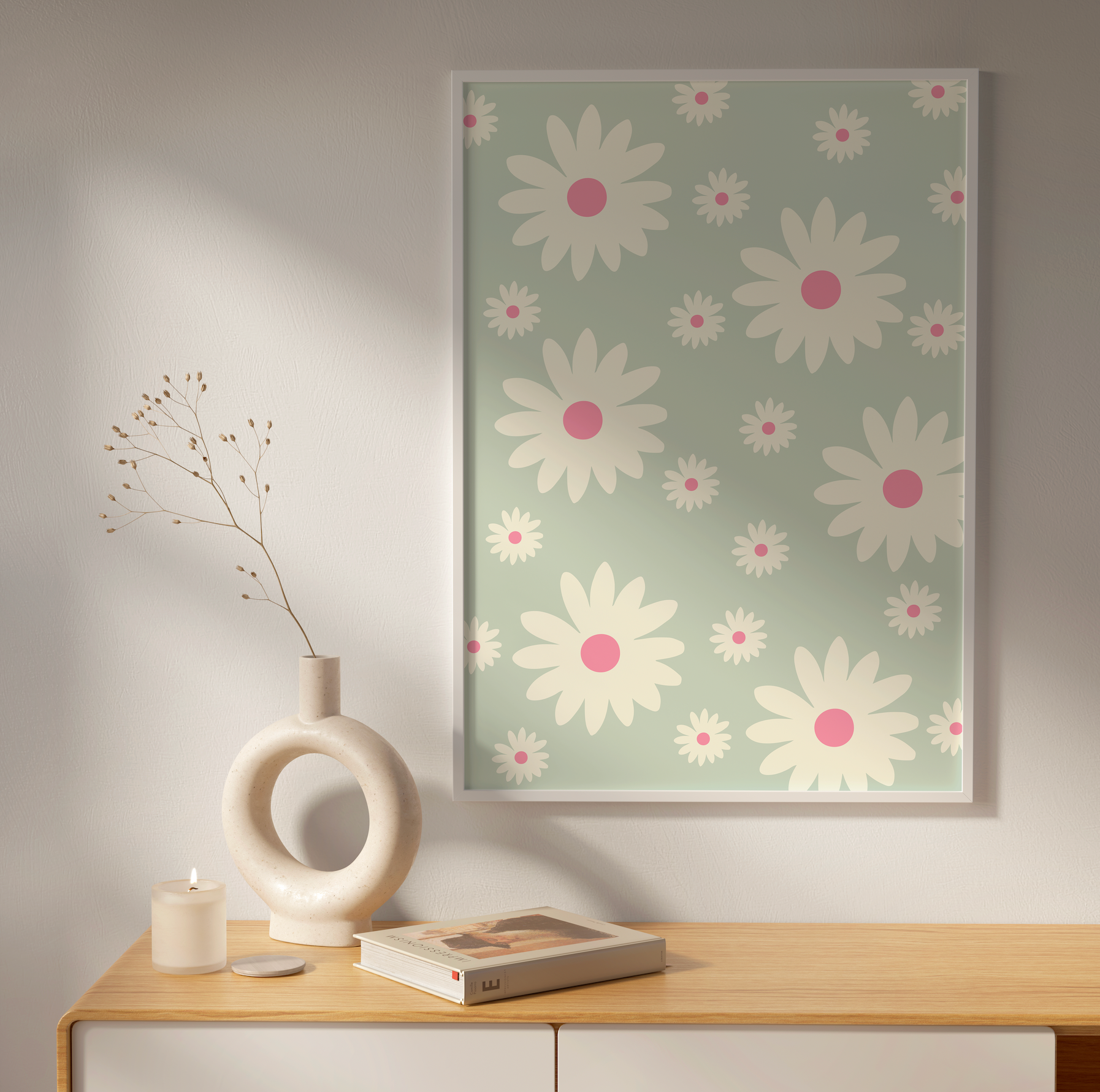 Affiche Pink & White Flowers