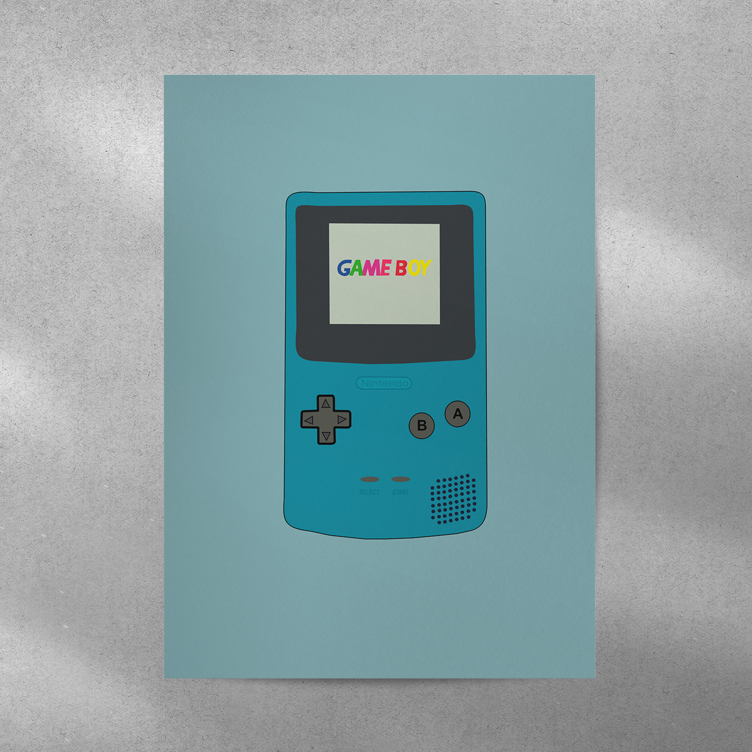 Une affiche représentant une Gameboy