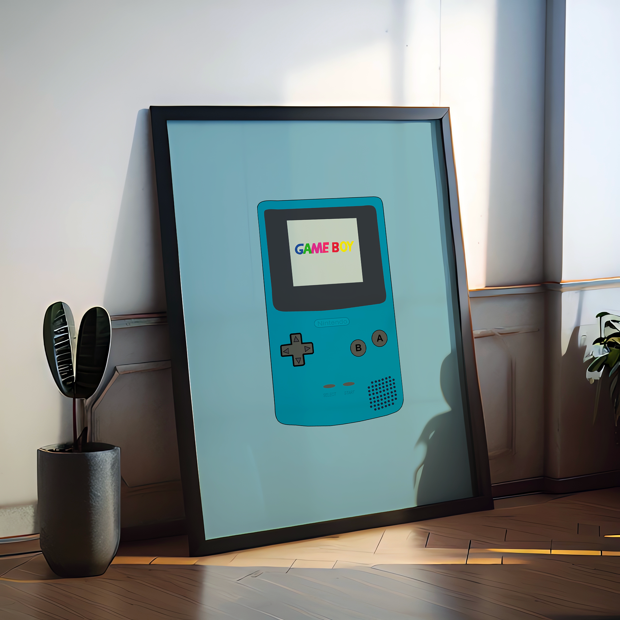 Une affiche représentant une Gameboy