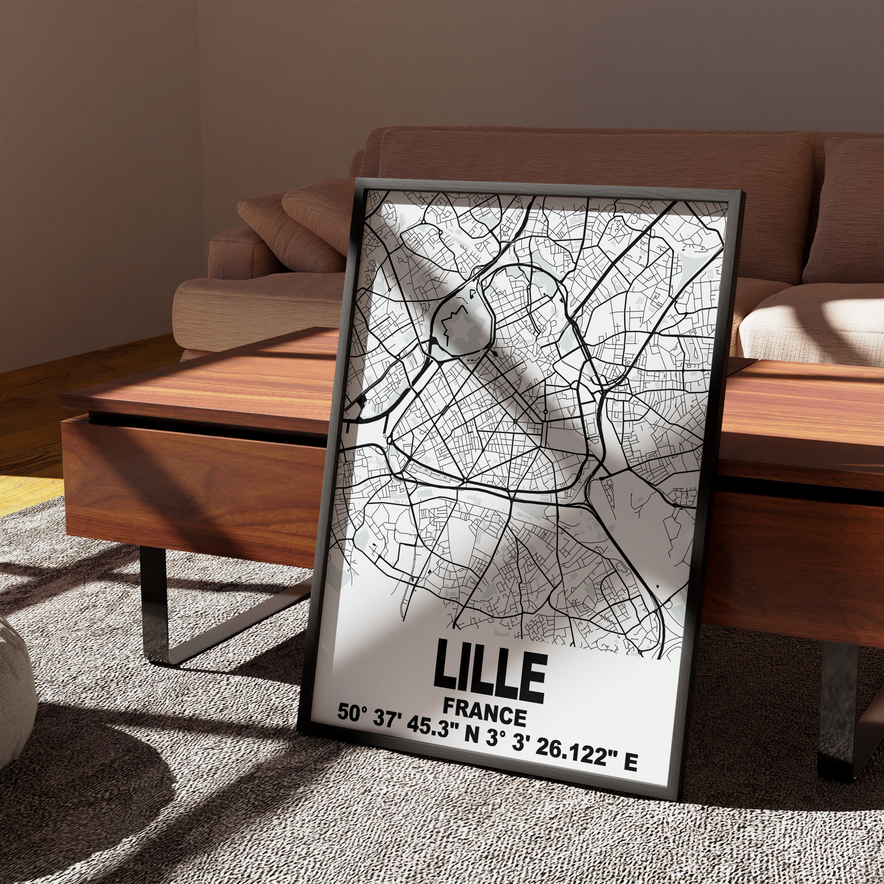 Affiche Carte Lille