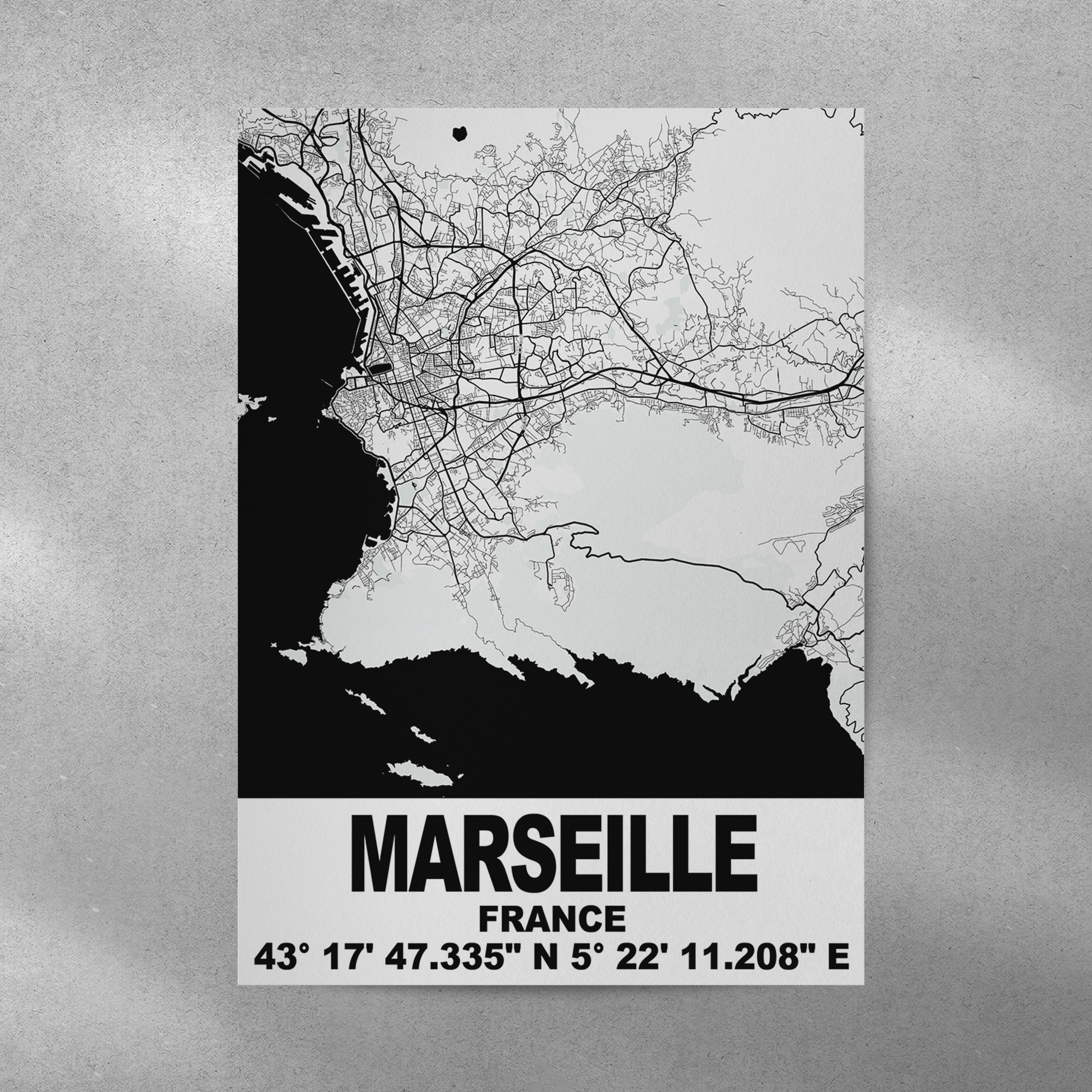 Affiche Carte Marseille