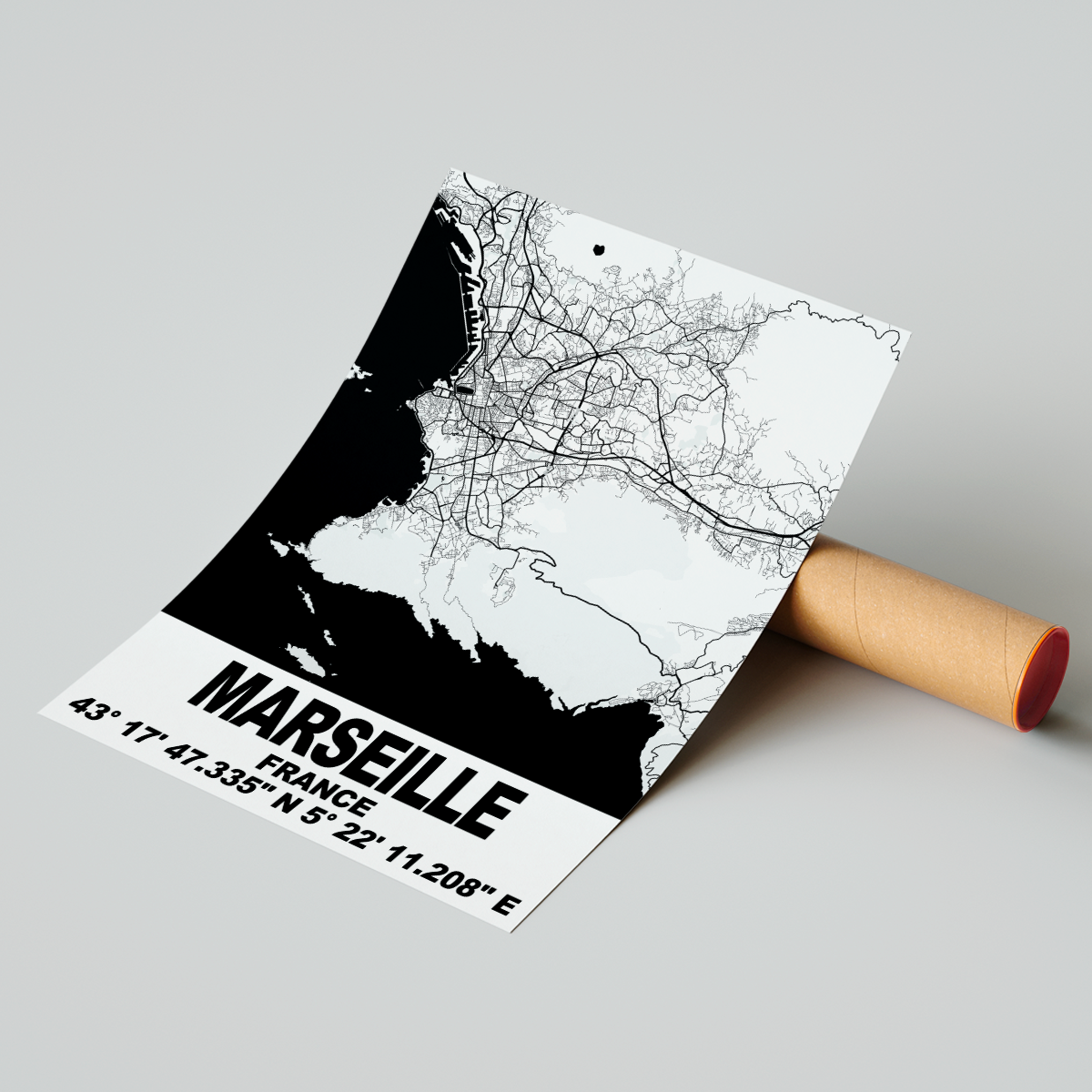 Affiche Carte Marseille