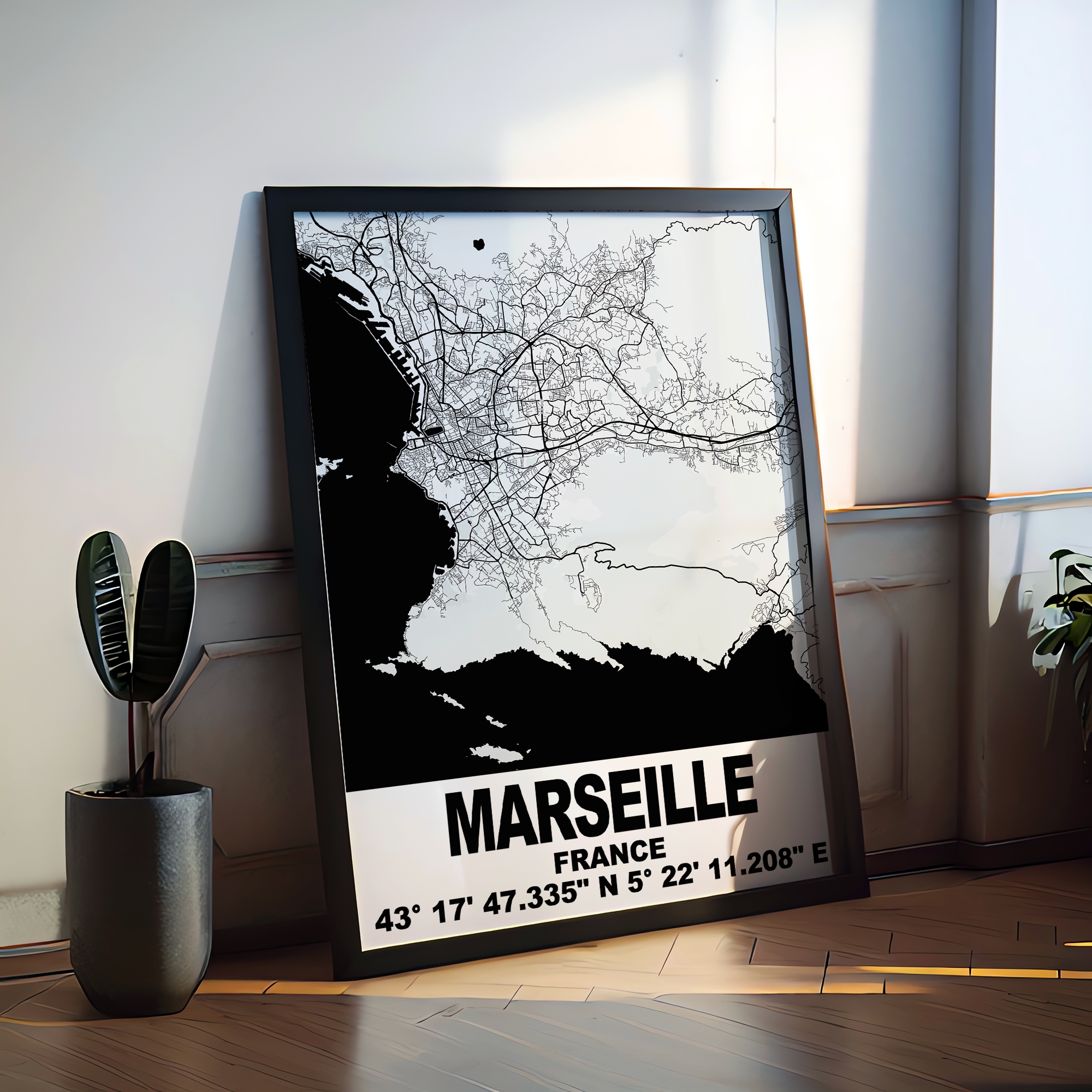 Affiche Carte Marseille