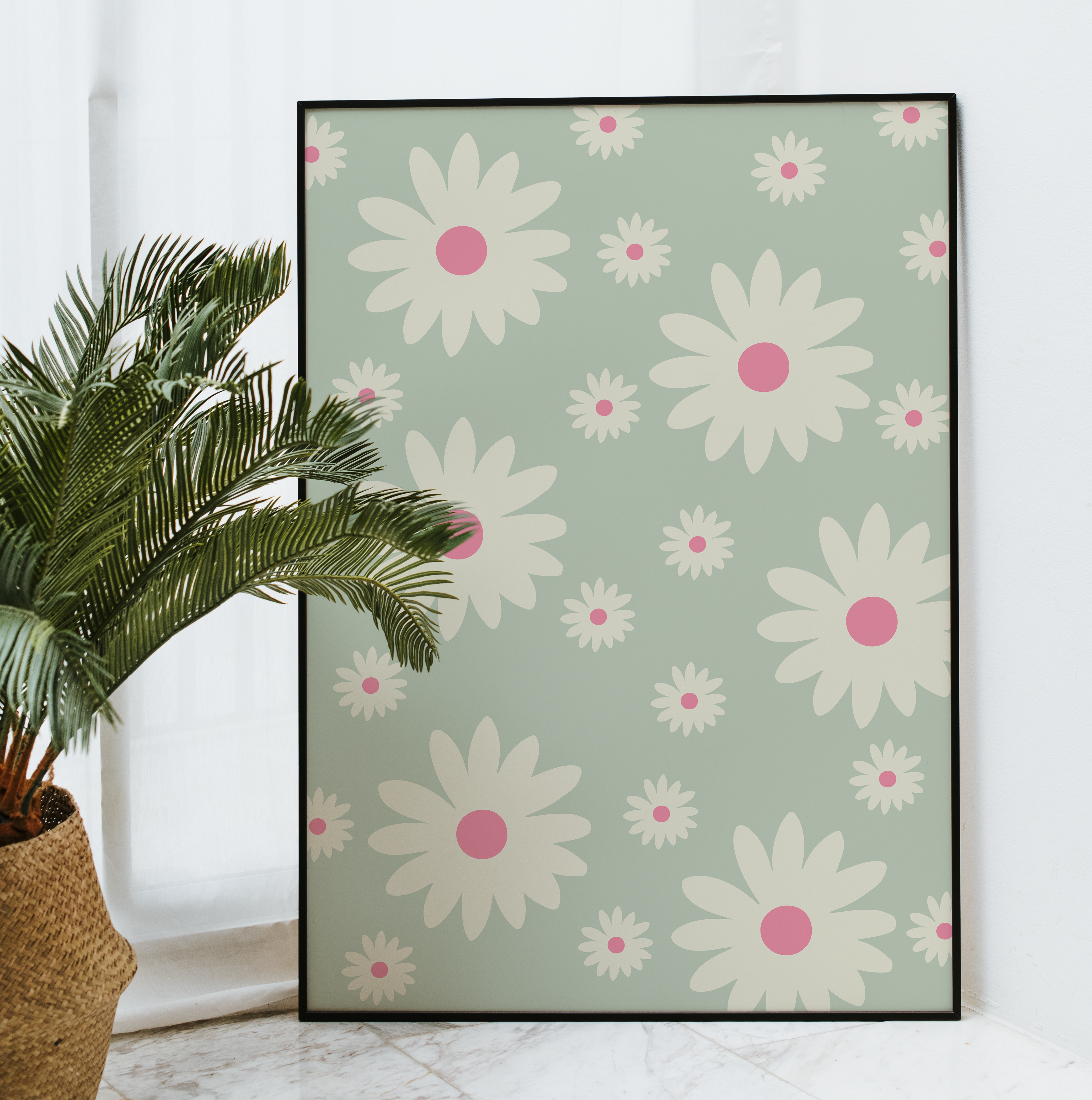 Affiche Pink & White Flowers