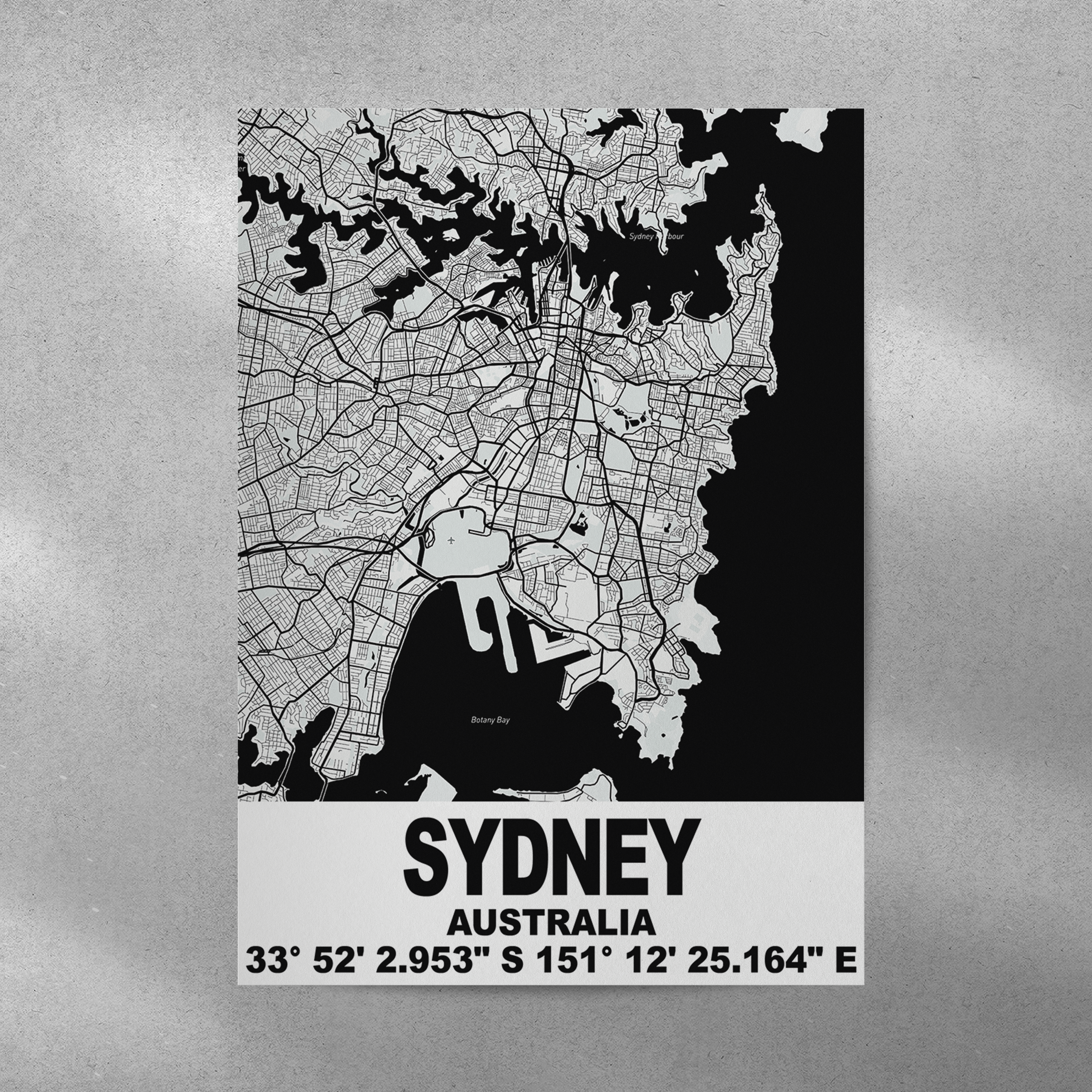 Affiche Carte Sydney