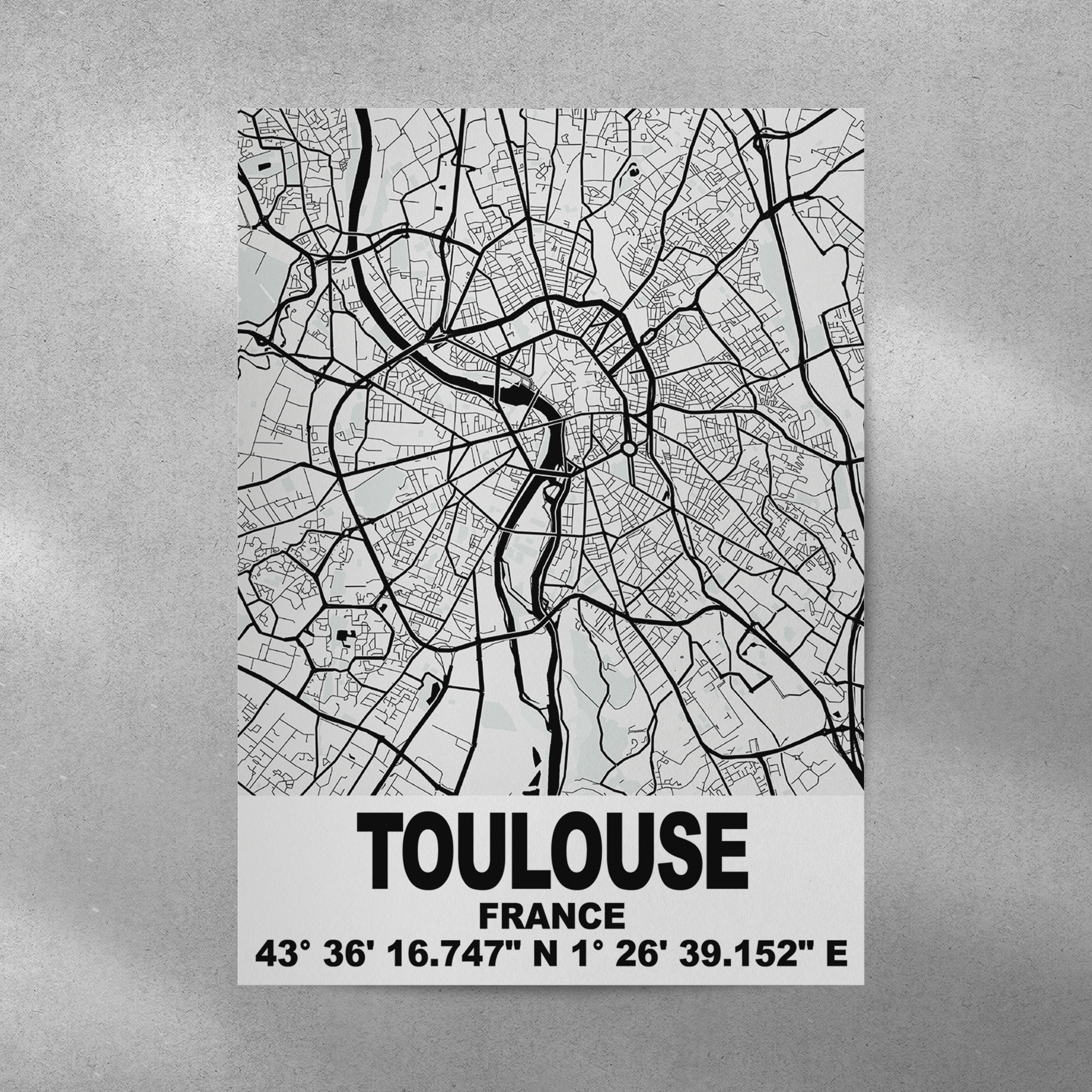 Affiche Carte Toulouse