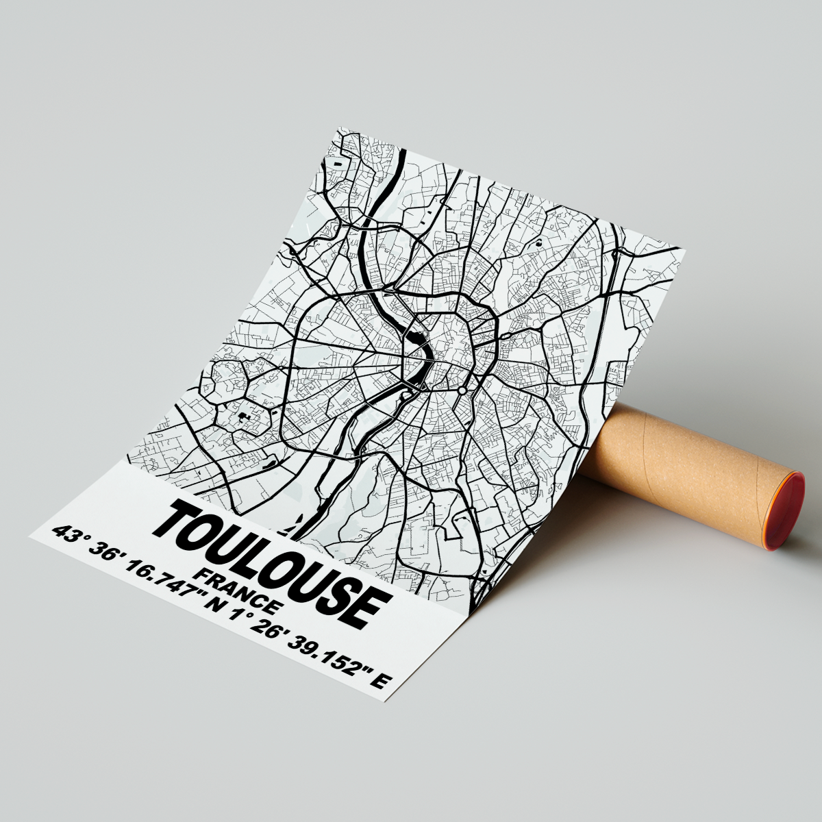 Affiche Carte Toulouse