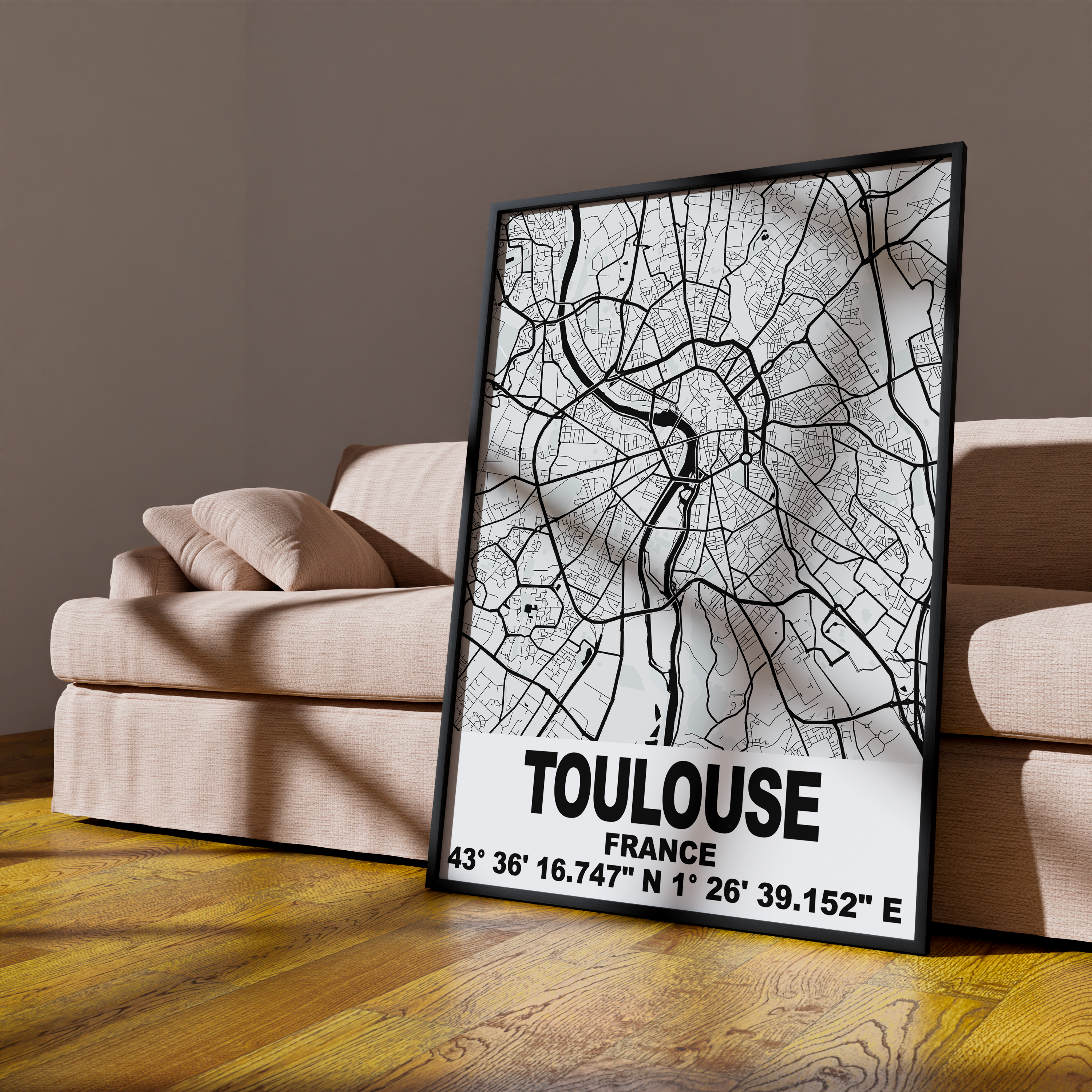 Affiche Carte Toulouse